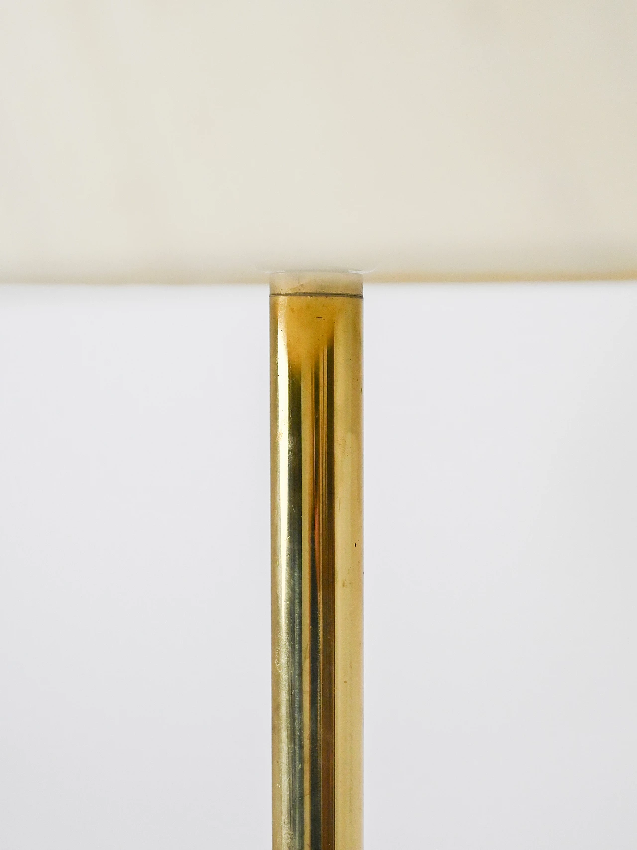 Floor lamp with gold base and fabric shade, 1960s 6