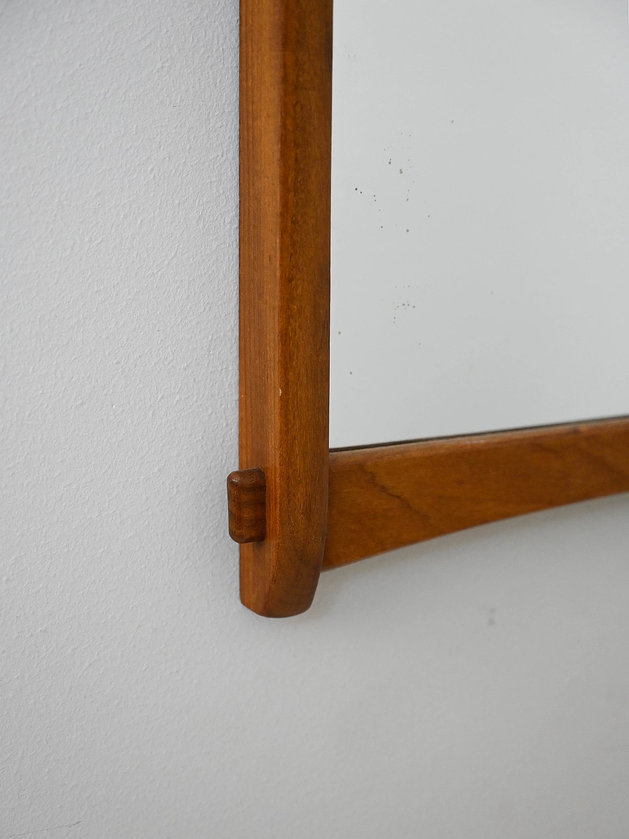 Specchio da parete svedese rettangolare in teak, anni '60 5