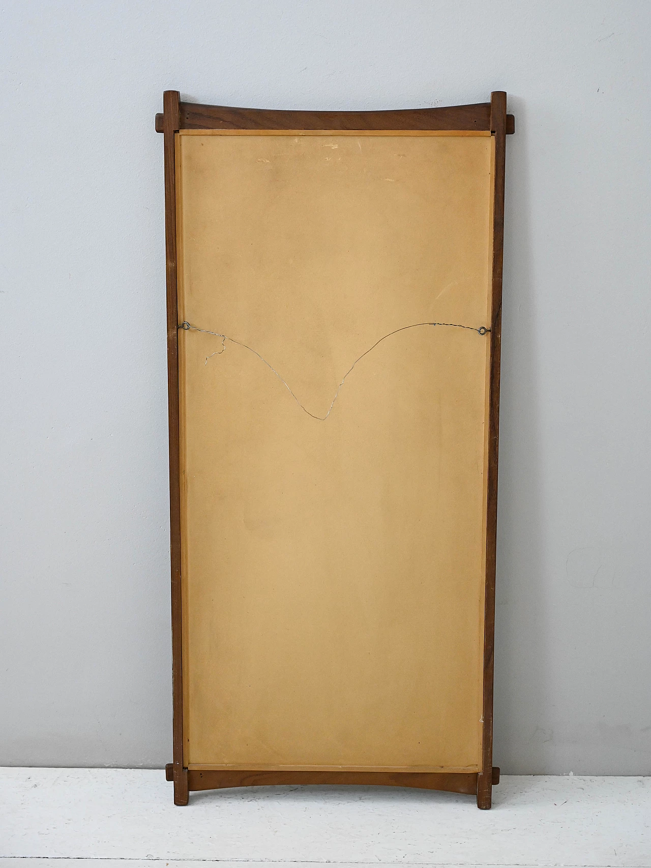 Specchio da parete svedese rettangolare in teak, anni '60 7