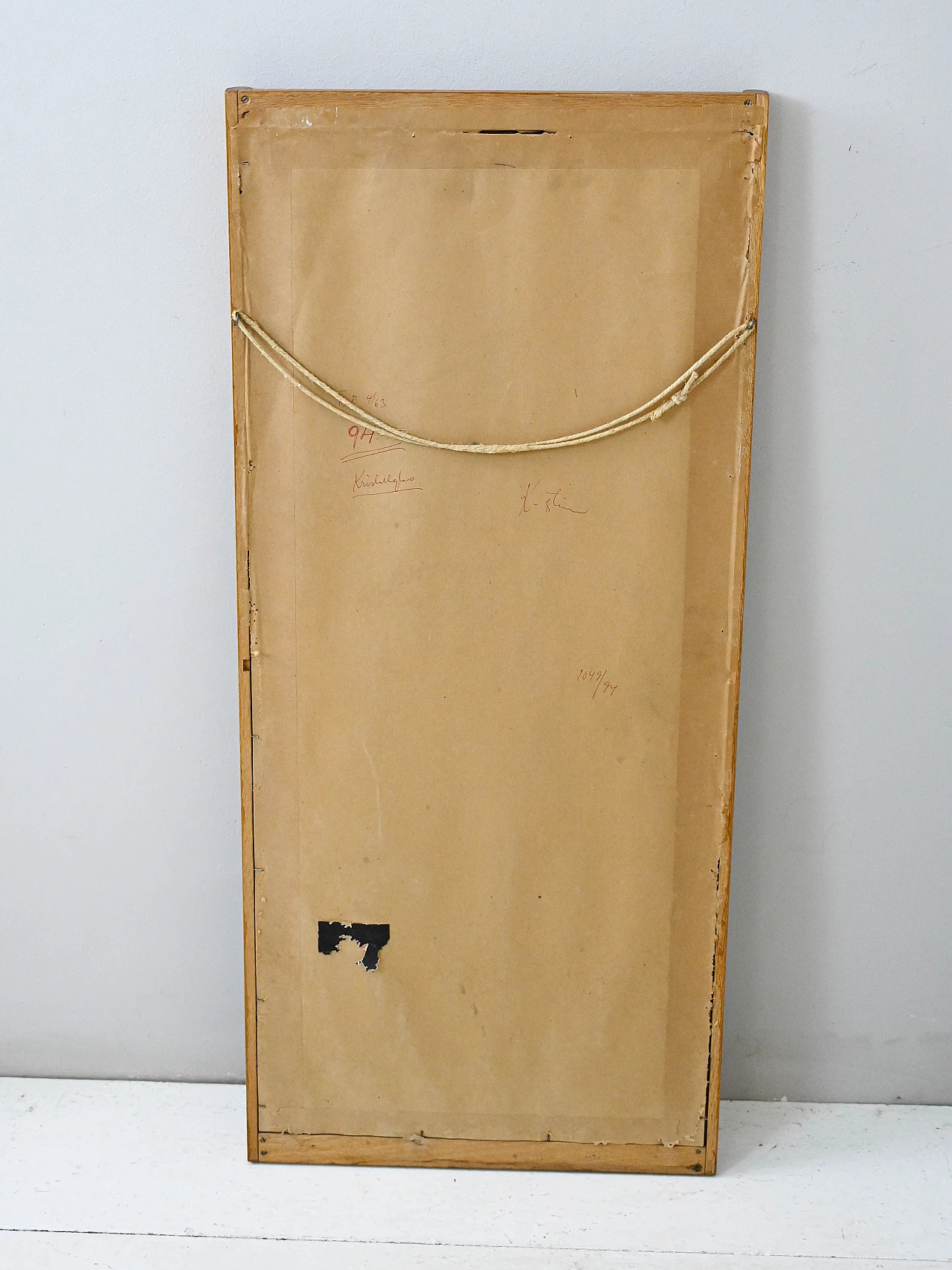 Specchio da parete svedese rettangolare in rovere, anni '60 4