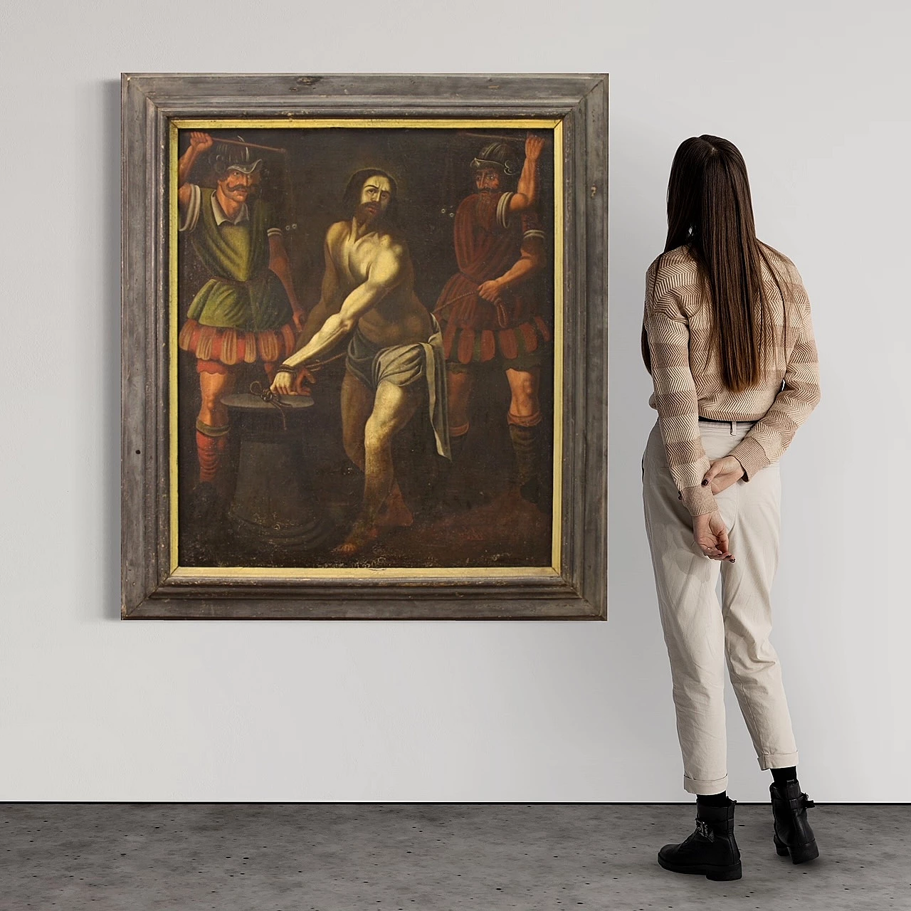 Dipinto di Flagellazione di Gesù, olio su tela, '600 1