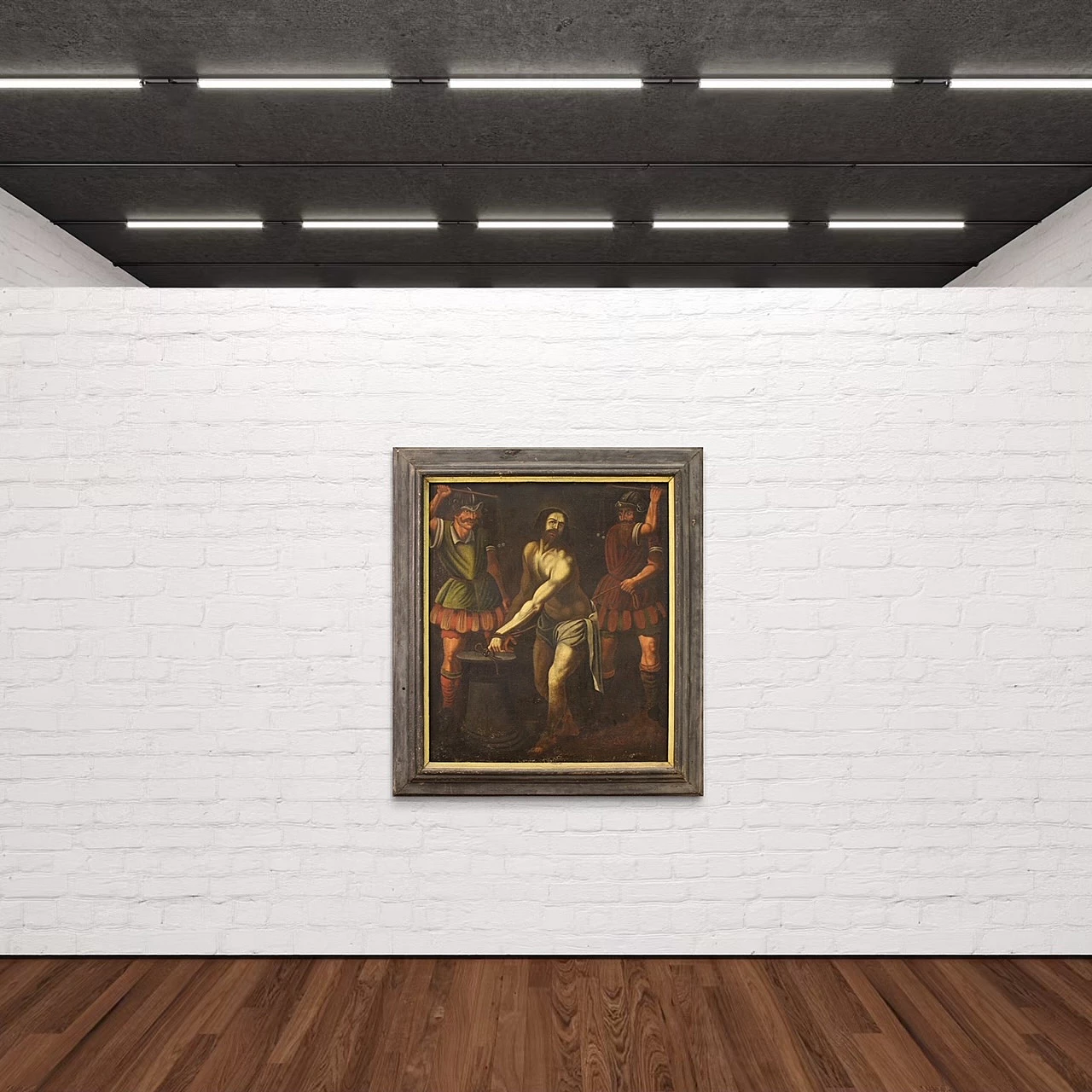 Dipinto di Flagellazione di Gesù, olio su tela, '600 2