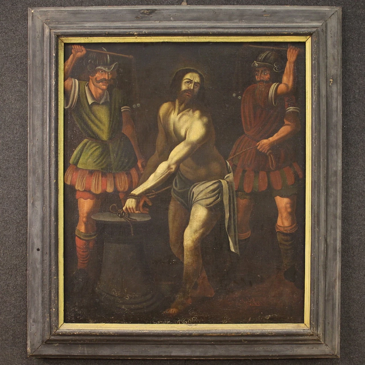 Dipinto di Flagellazione di Gesù, olio su tela, '600 6