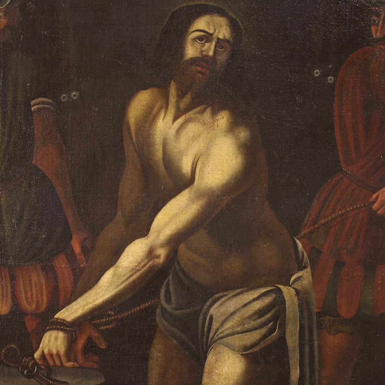 Dipinto di Flagellazione di Gesù, olio su tela, '600 15