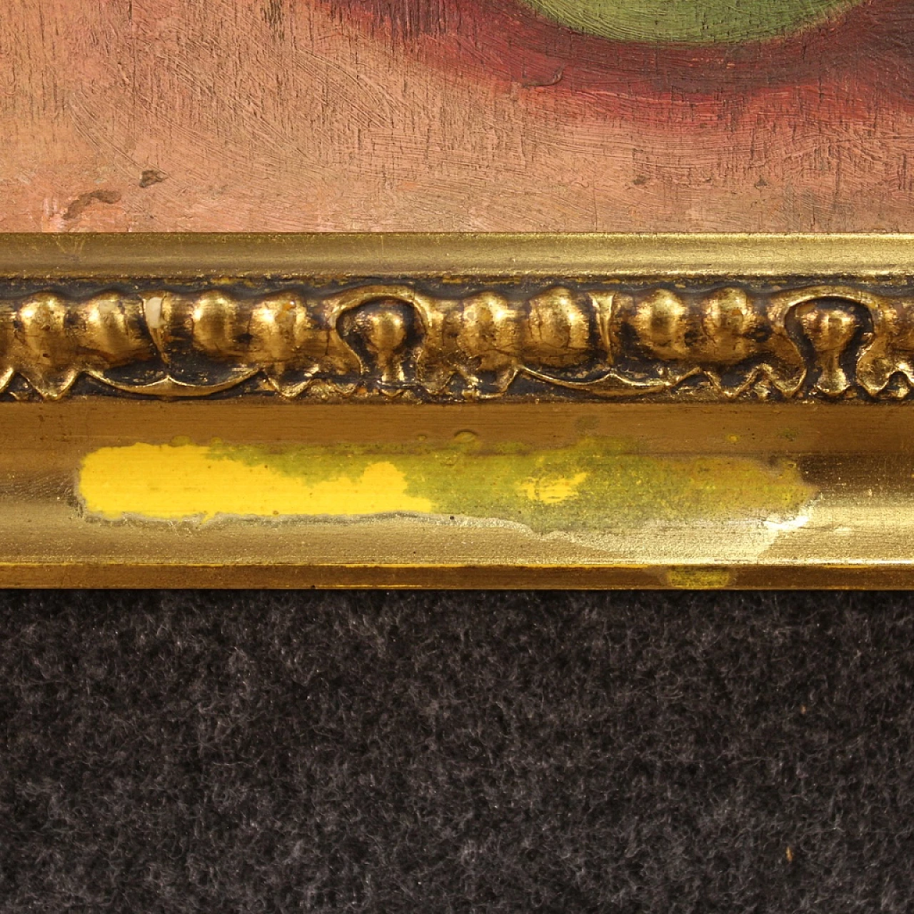 Dipinto di natura morta con conchiglia e mela, olio su tavolo, 1930 13