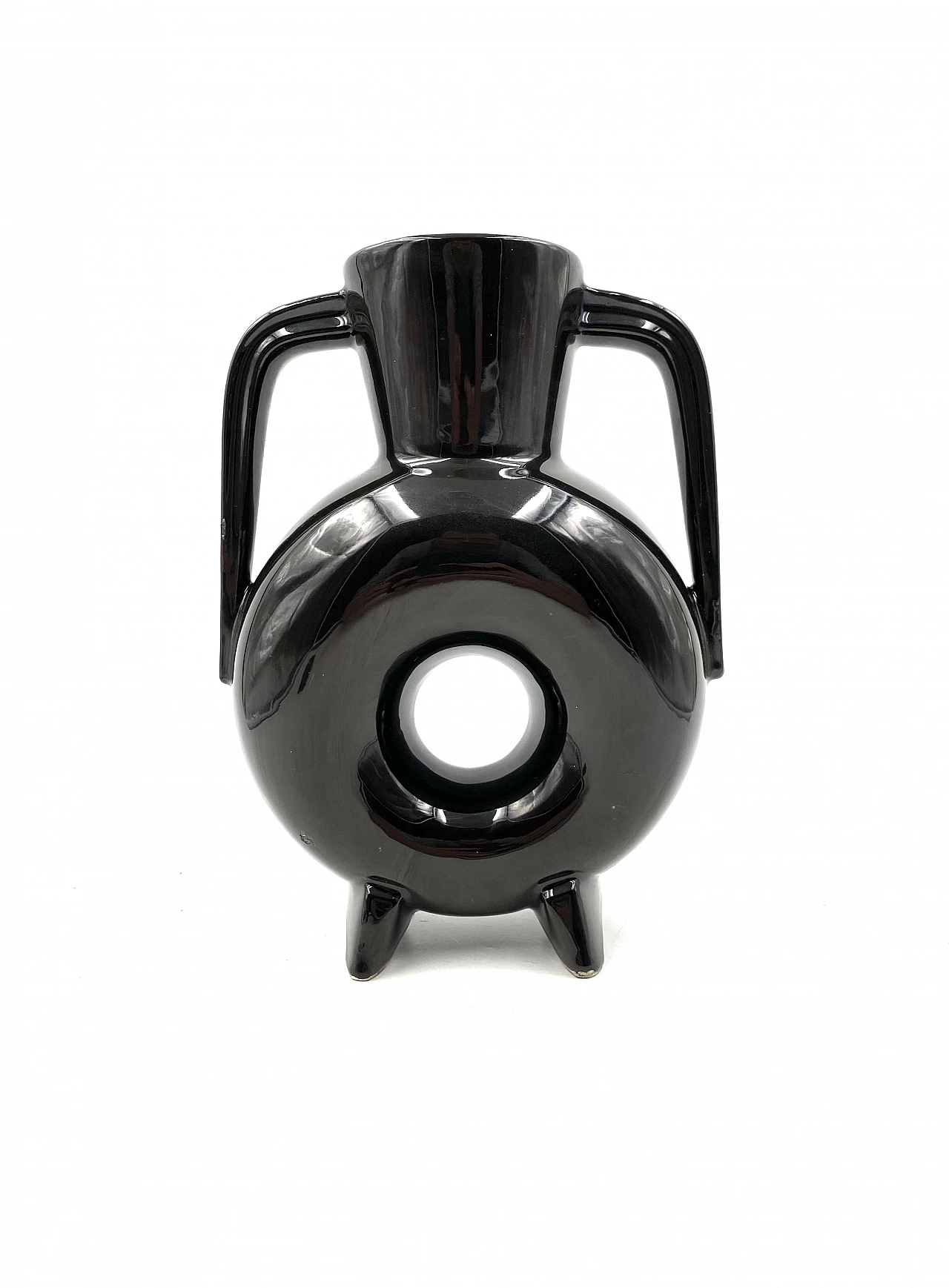 Modern black ceramic vase, 1970s 6