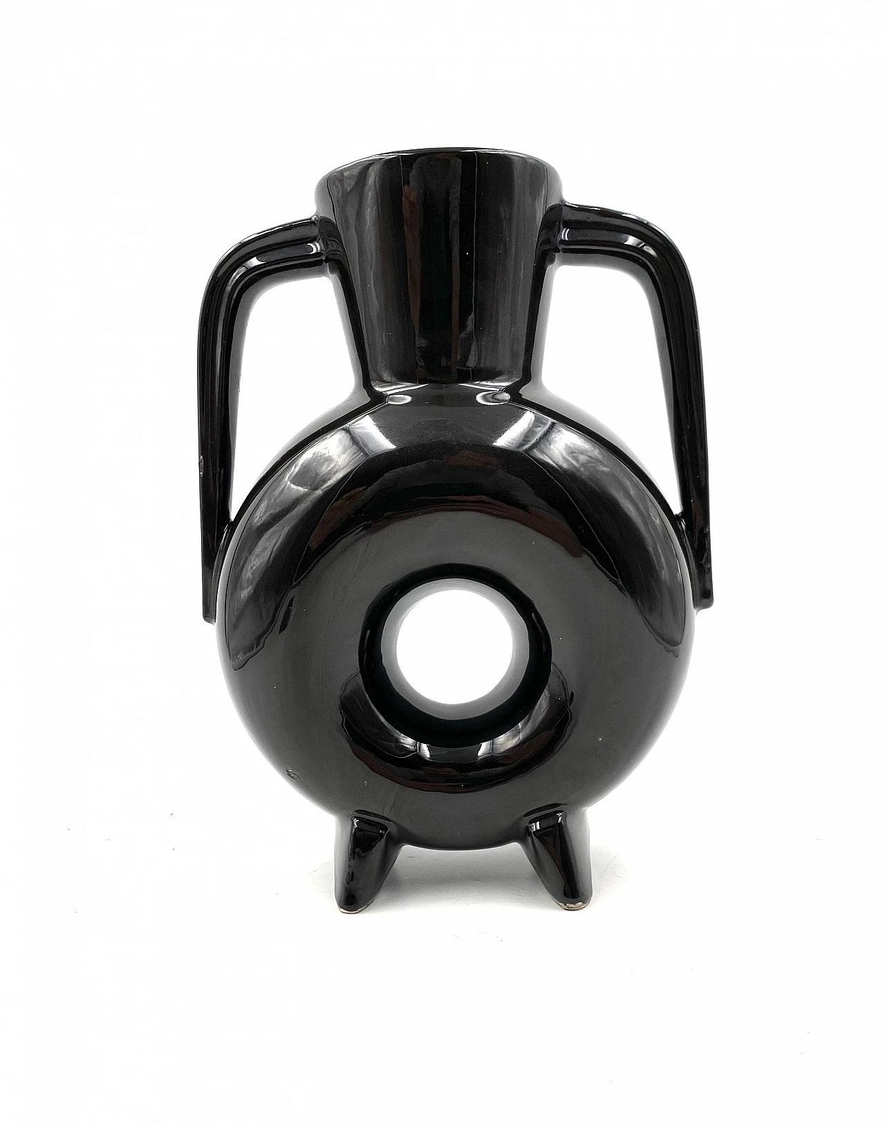 Modern black ceramic vase, 1970s 9