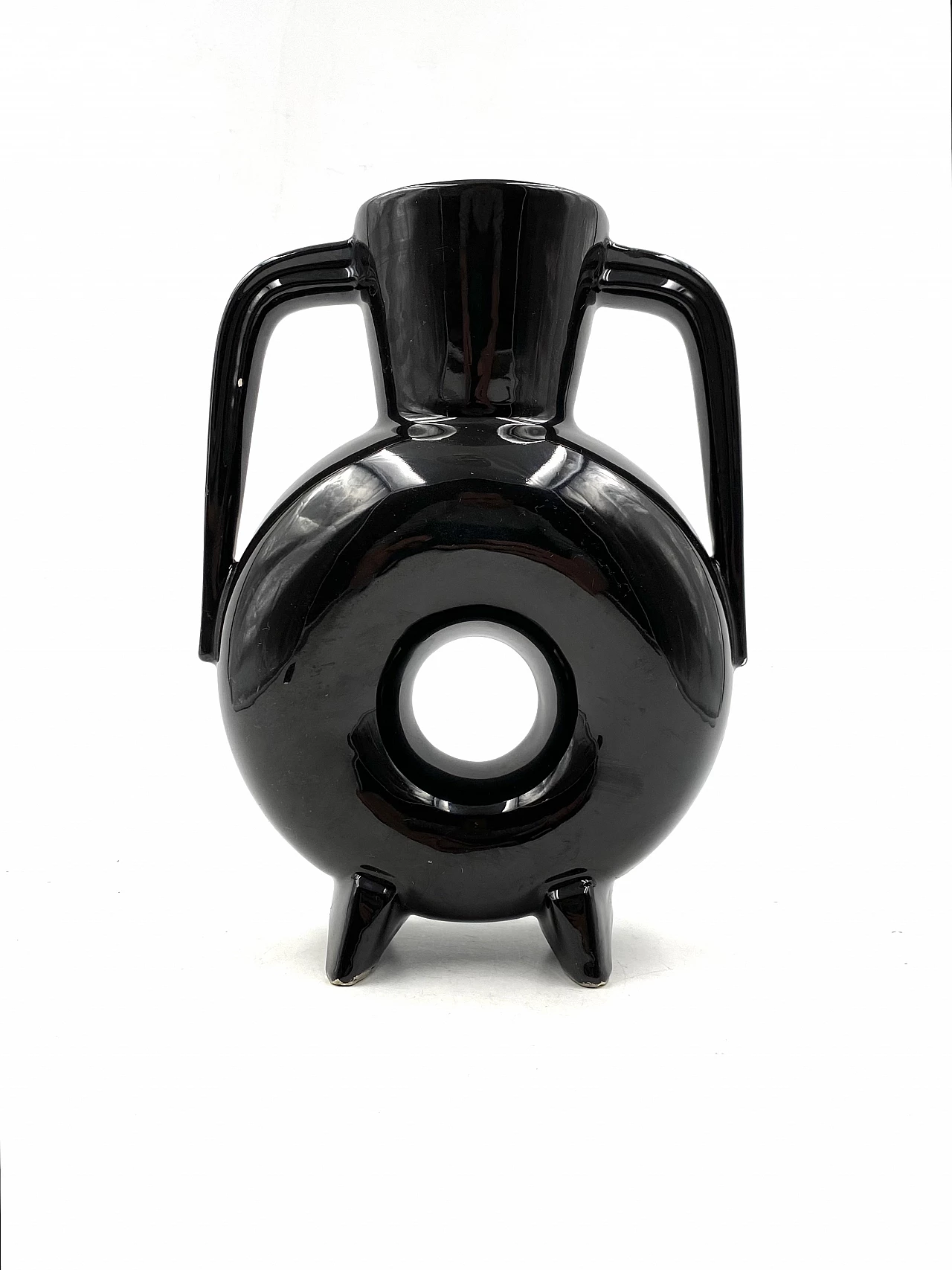 Modern black ceramic vase, 1970s 14