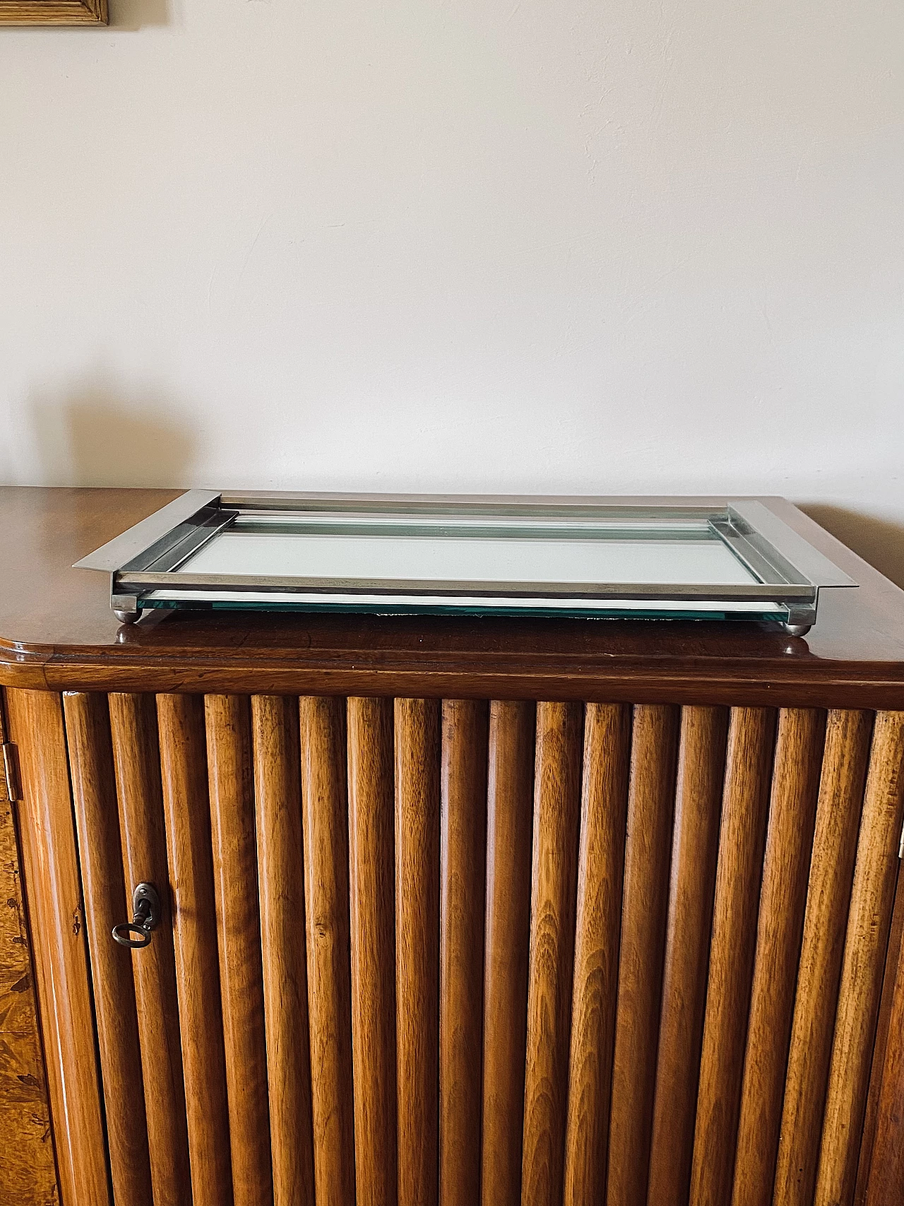 Vassoio specchiato cubista, anni '40 4