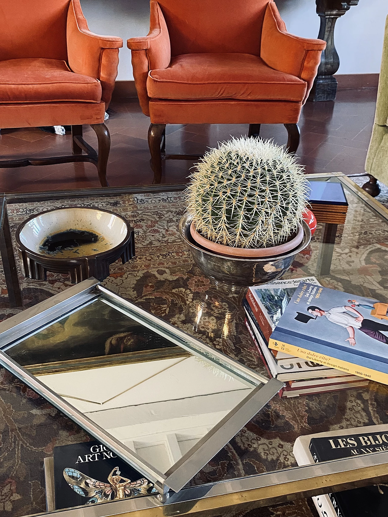 Vassoio specchiato cubista, anni '40 5