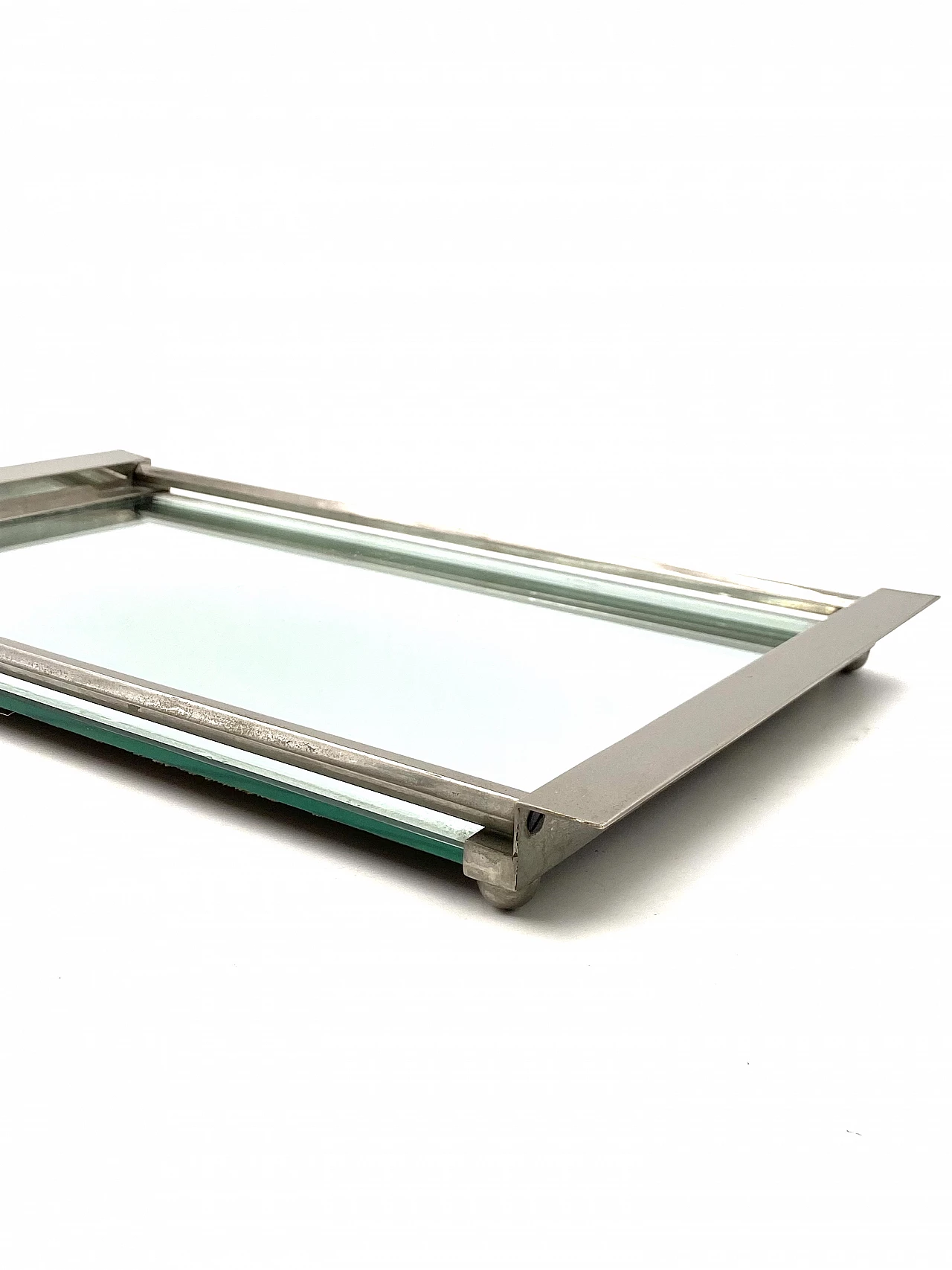 Vassoio specchiato cubista, anni '40 13