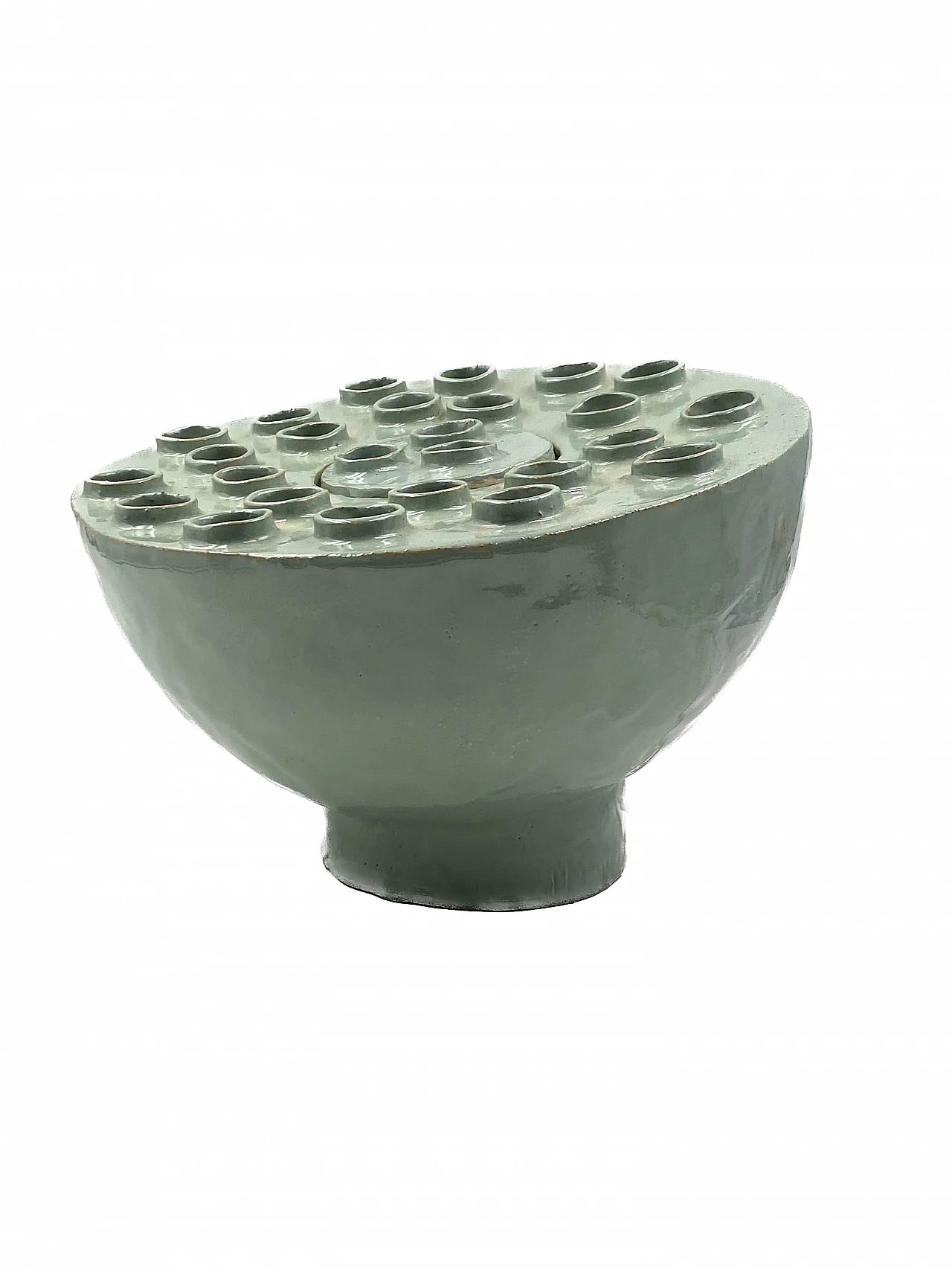 Aqua green ceramic table lamp, 1980s 9