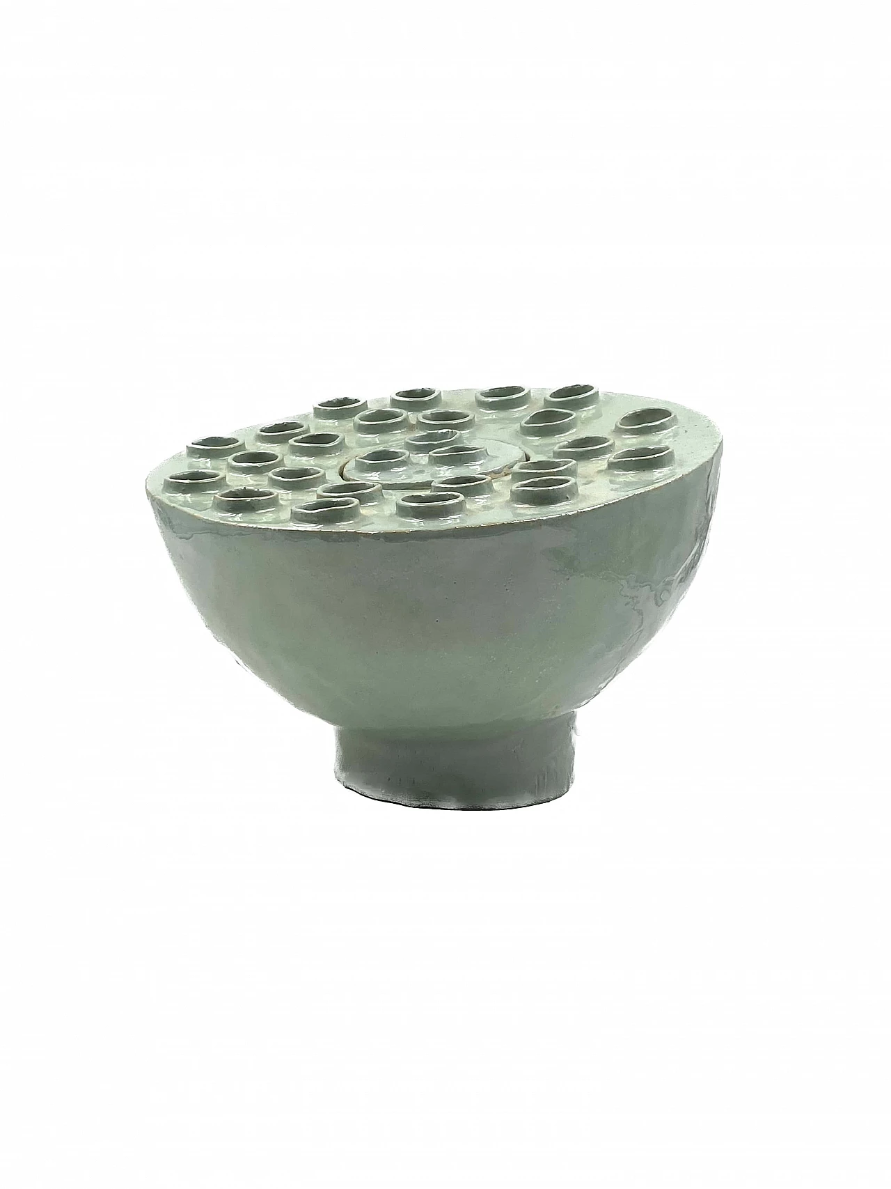 Aqua green ceramic table lamp, 1980s 11