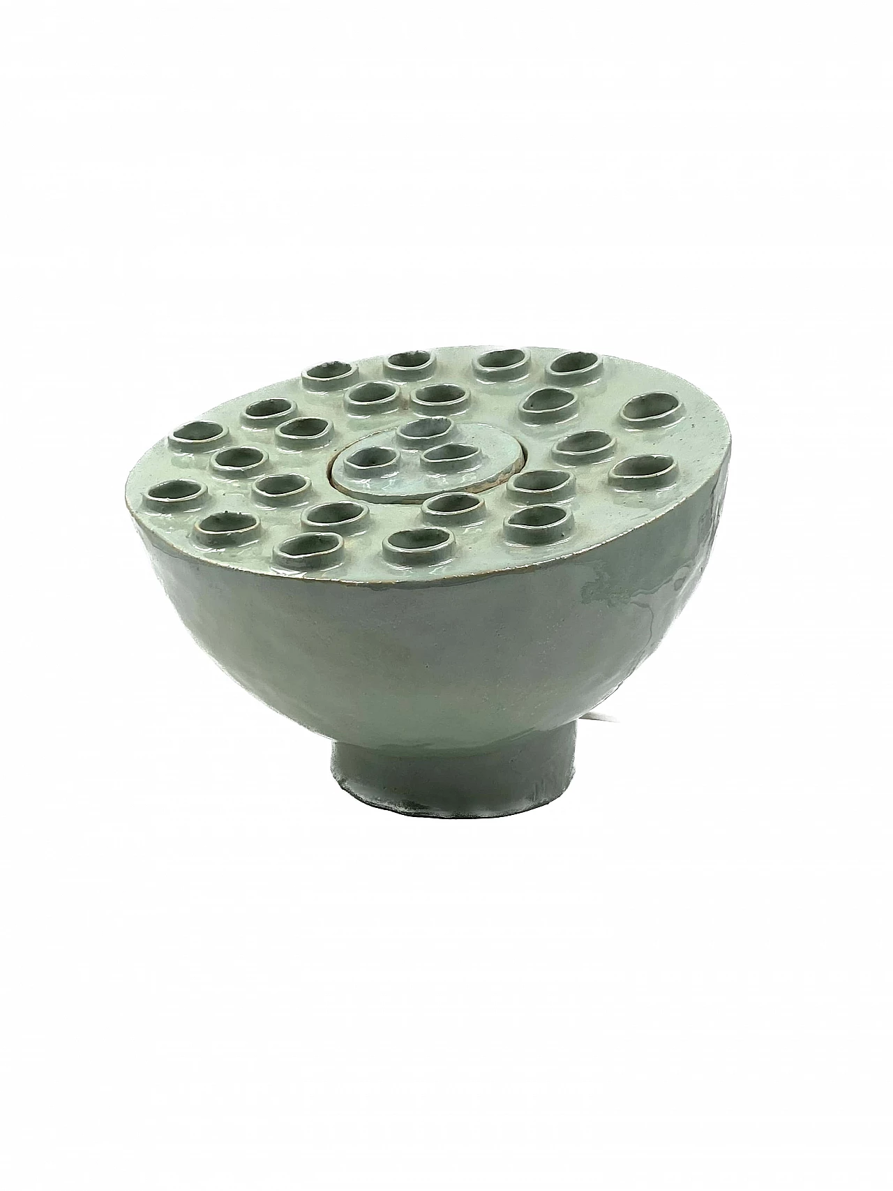 Aqua green ceramic table lamp, 1980s 12