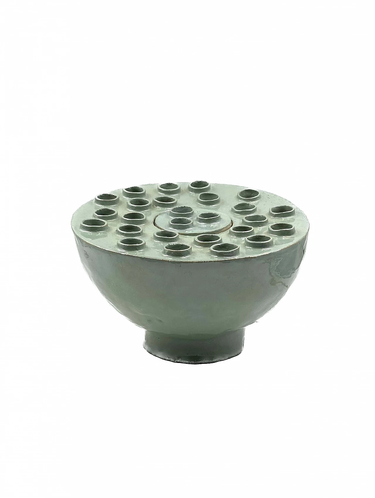 Aqua green ceramic table lamp, 1980s 16