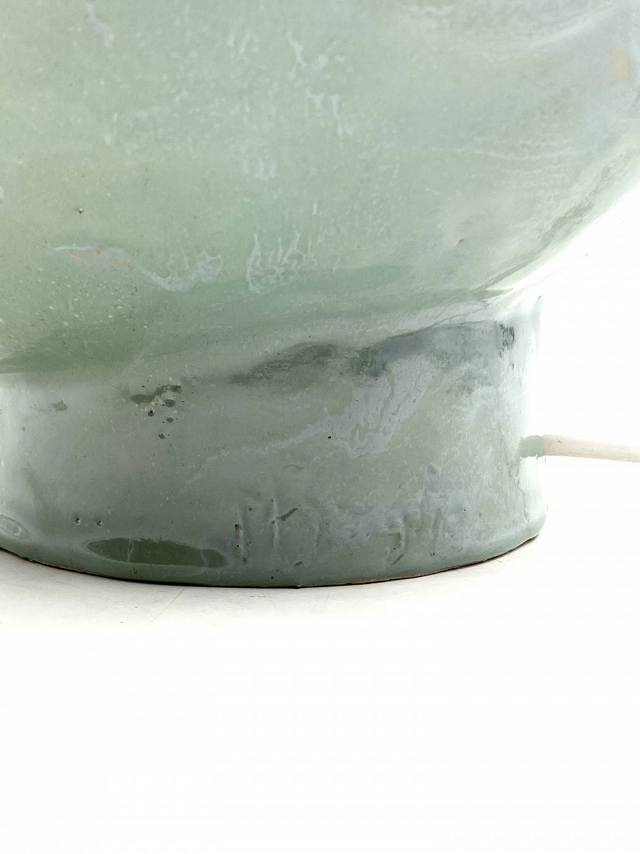 Aqua green ceramic table lamp, 1980s 17