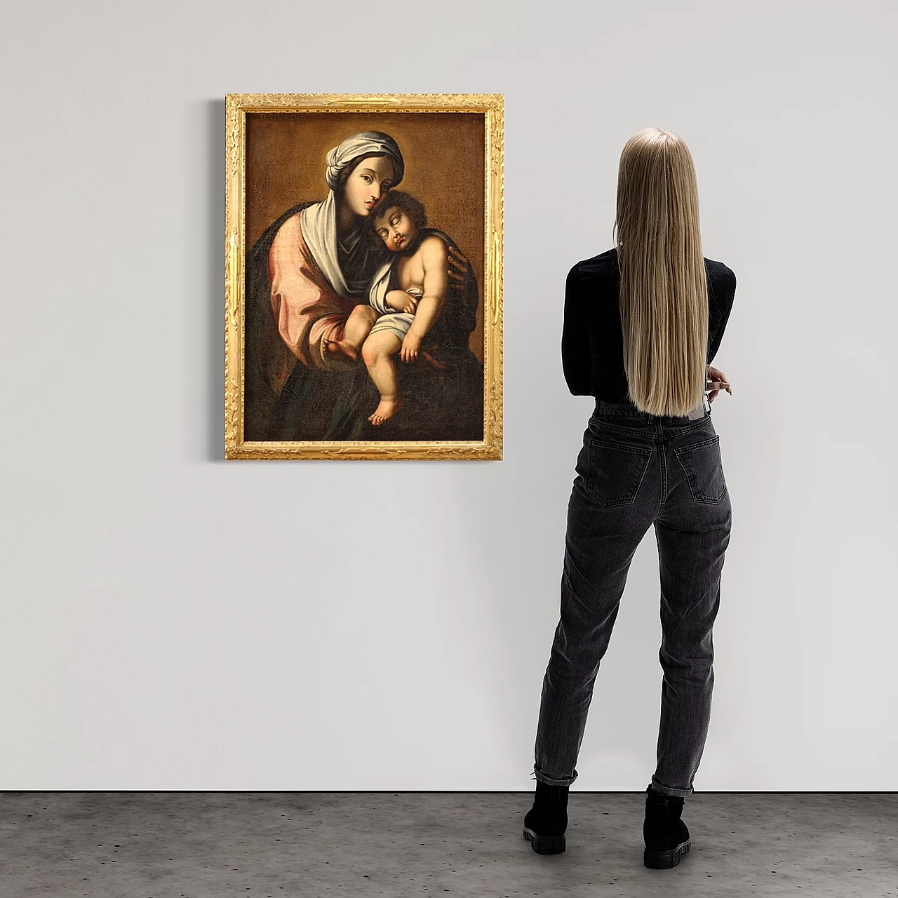 Madonna con Bambino, dipinto a olio su tela, prima metà del '700 1