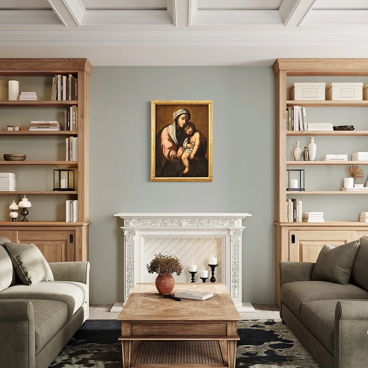 Madonna con Bambino, dipinto a olio su tela, prima metà del '700 4