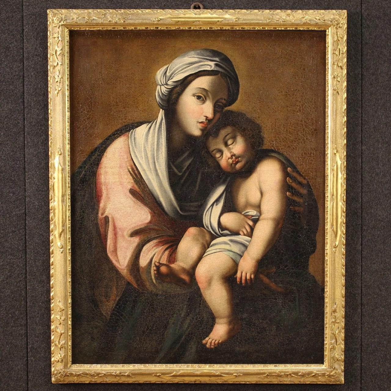 Madonna con Bambino, dipinto a olio su tela, prima metà del '700 6