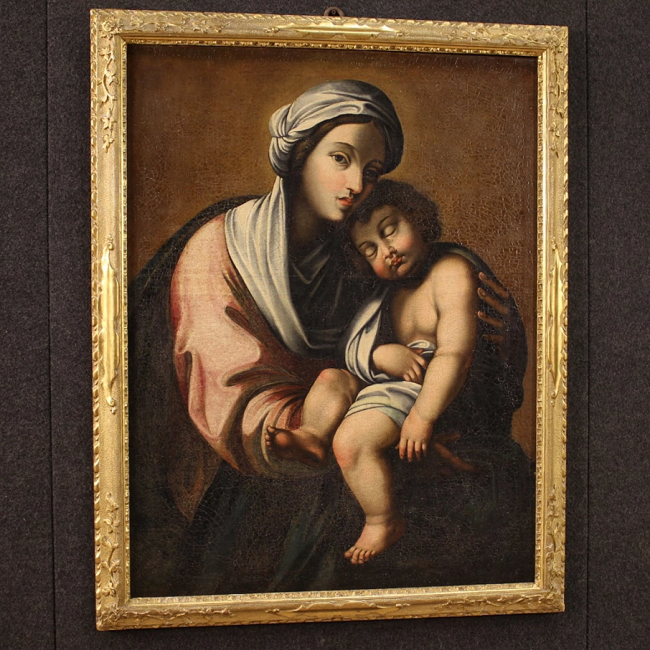 Madonna con Bambino, dipinto a olio su tela, prima metà del '700 9