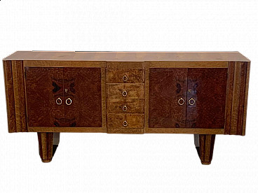 Walnut and maple Art Deco sideboard, 1930s