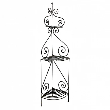 Angoliera pieghevole in ferro battuto, anni '50