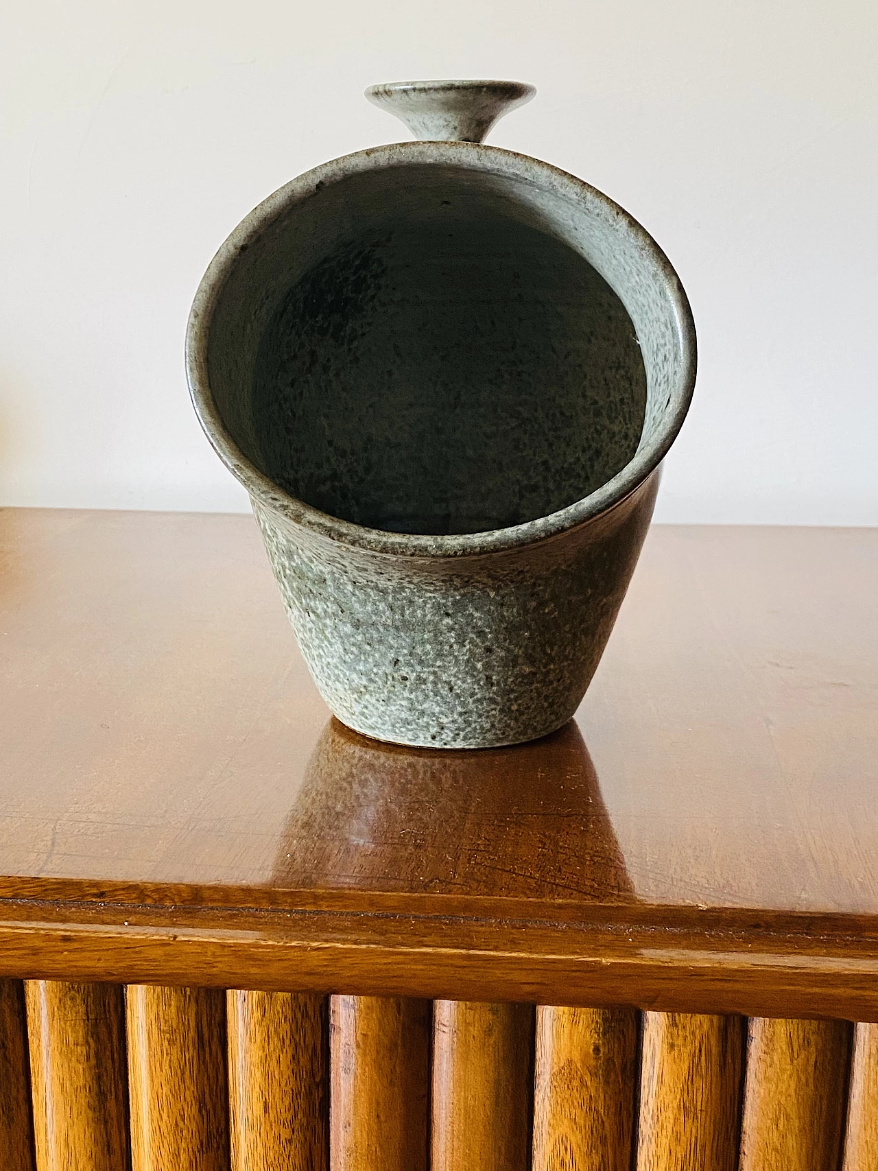 French green ceramic vase, 1960s 5