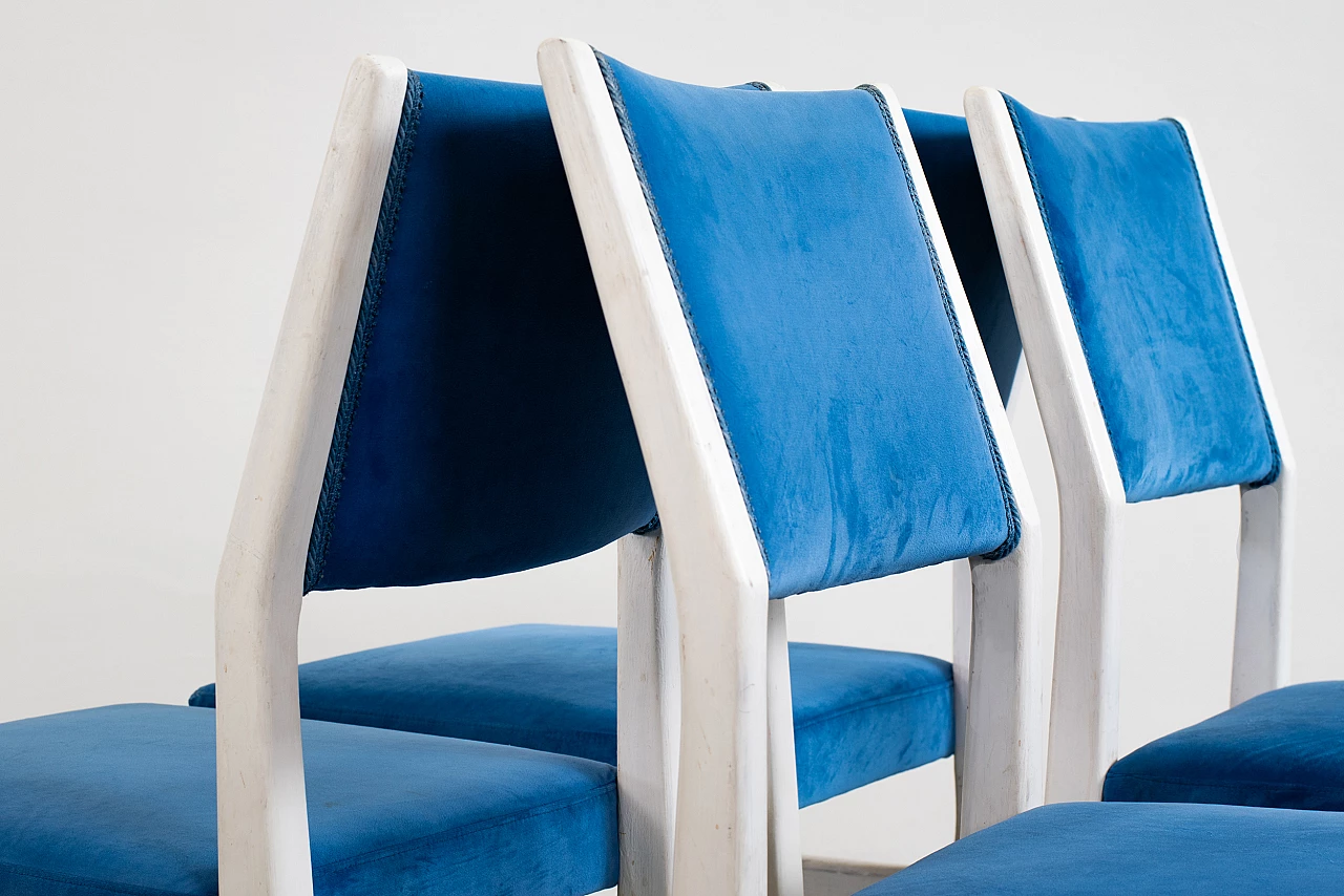 6 Chairs 602 in wood and fabric by Gio Ponti, 1950s 1
