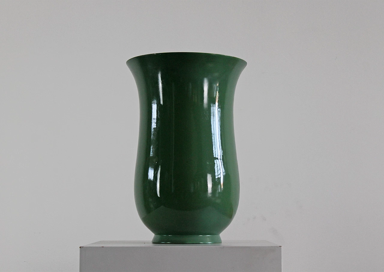 Vaso in ceramica verde di Gio Ponti per Richard Ginori, anni '30 3