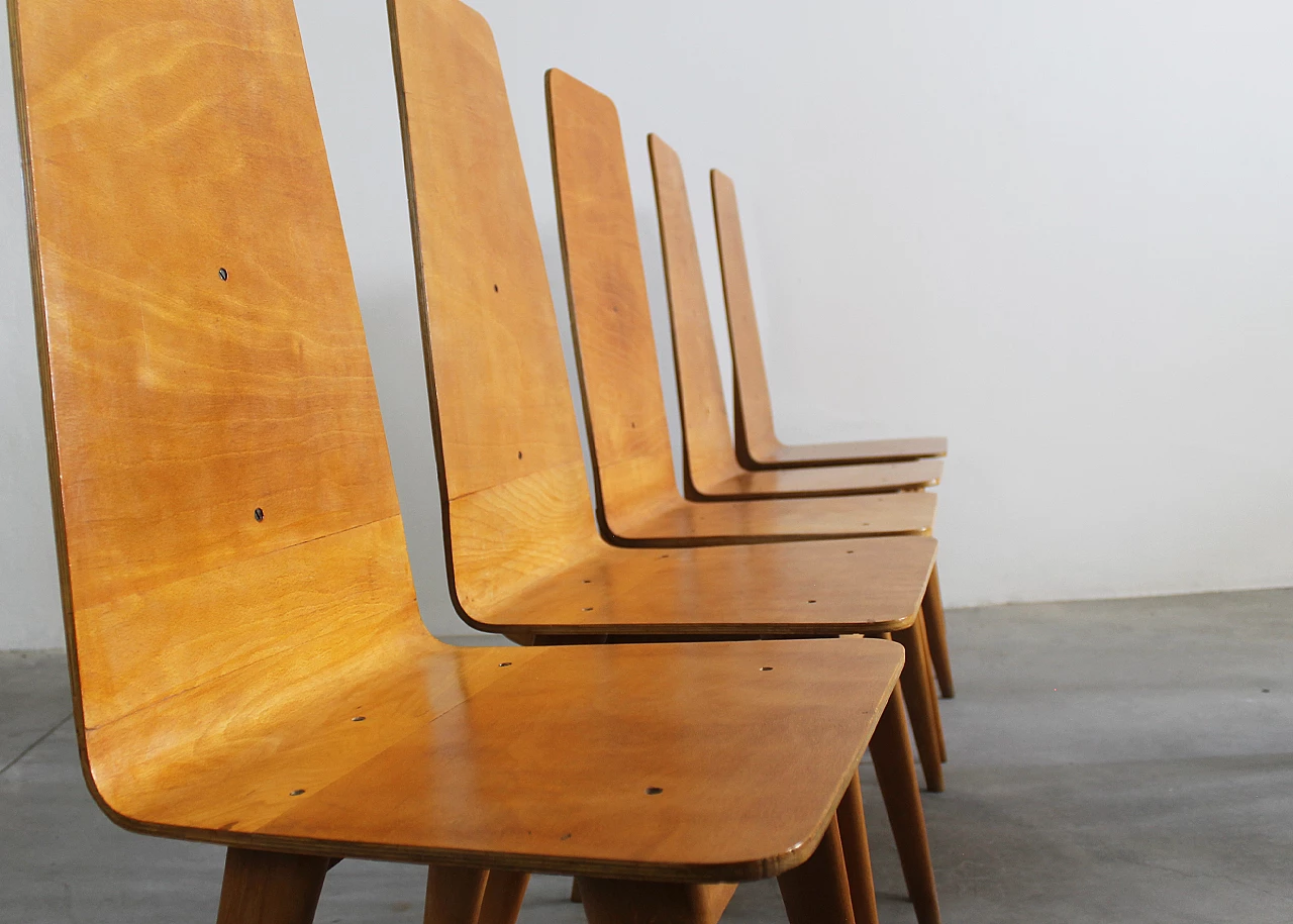 6 Bentwood chairs by Sineo Gemignani, 1940s 3