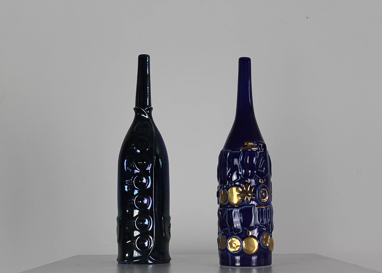 Coppia di Bottiglie Abitate di Gio Ponti per Cooperativa Ceramica d'Imola, anni '90 8