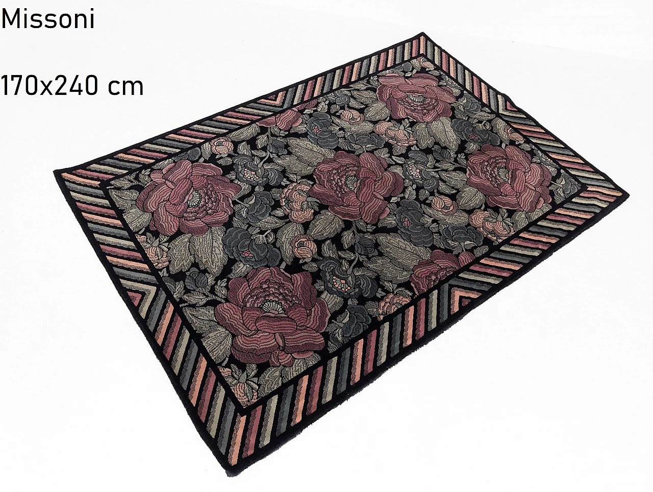 Tappeto Missoni in lana intrecciata, anni '70 3