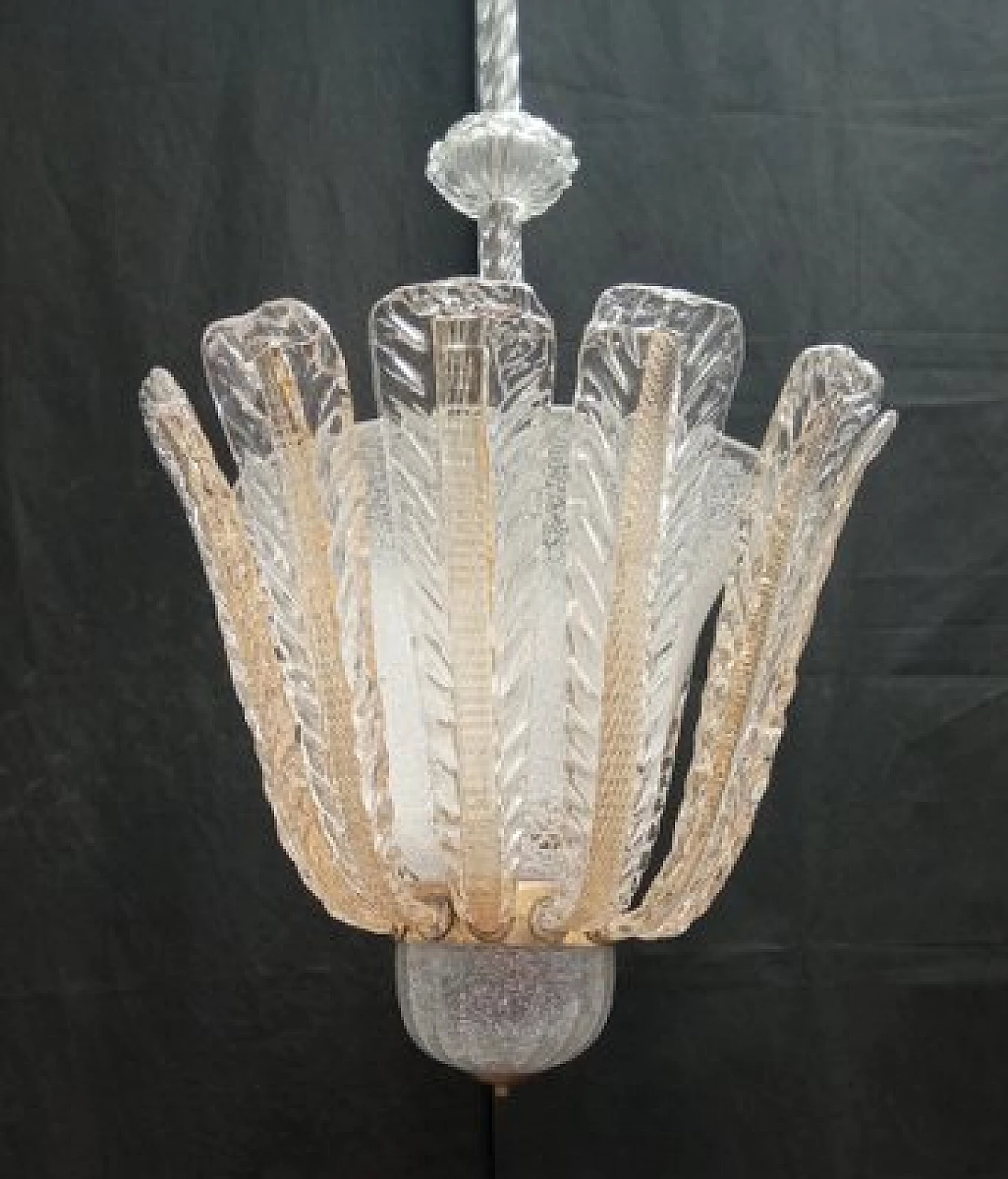 Lampadario in vetro di Archimede Seguso, anni '30 4