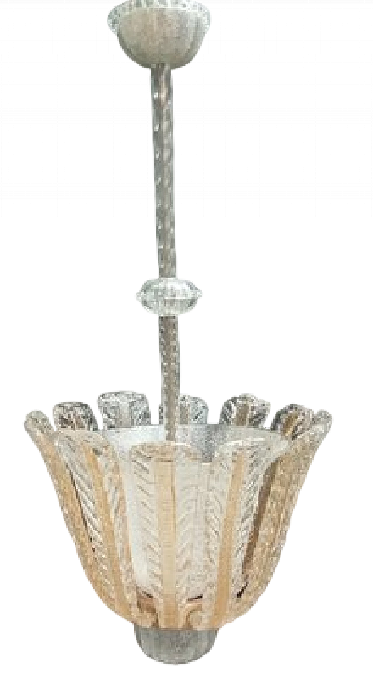 Lampadario in vetro di Archimede Seguso, anni '30 10