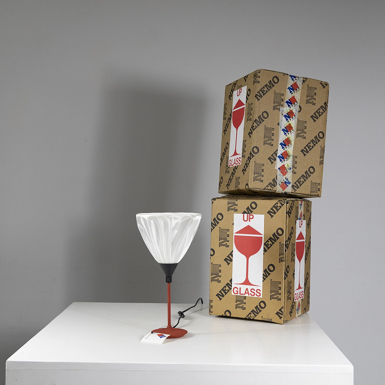 Table lamp Laggon 33 red by Carlo Forcolini for Nemo, 1980s 1