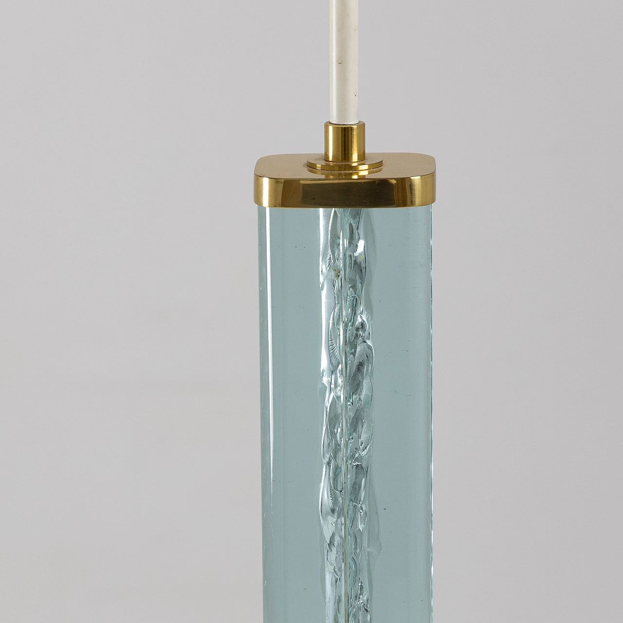 Brass and blue glass table lamp, 1950s 6