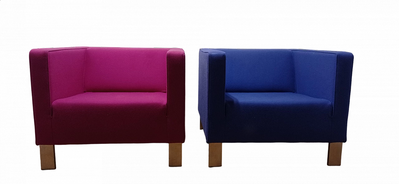 Pair of Lekker Strak armchairs by Gerard van den Berg for Lensvelt 231