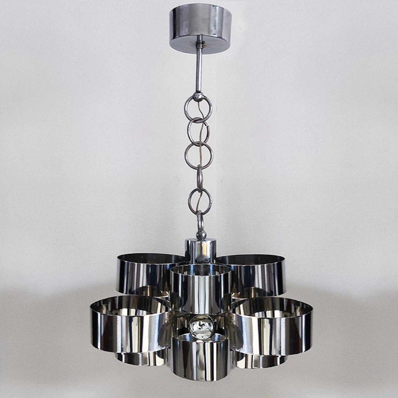 Space Age three-light chandelier by Max Sauze for Sciolari, 1960s 1