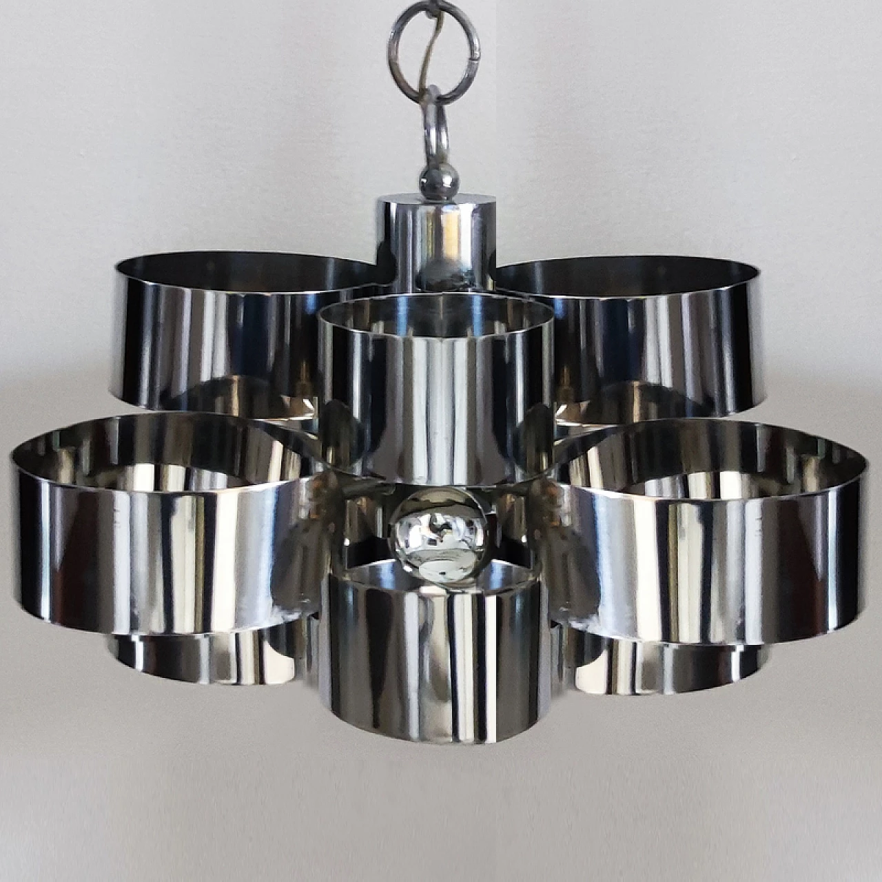 Space Age three-light chandelier by Max Sauze for Sciolari, 1960s 3