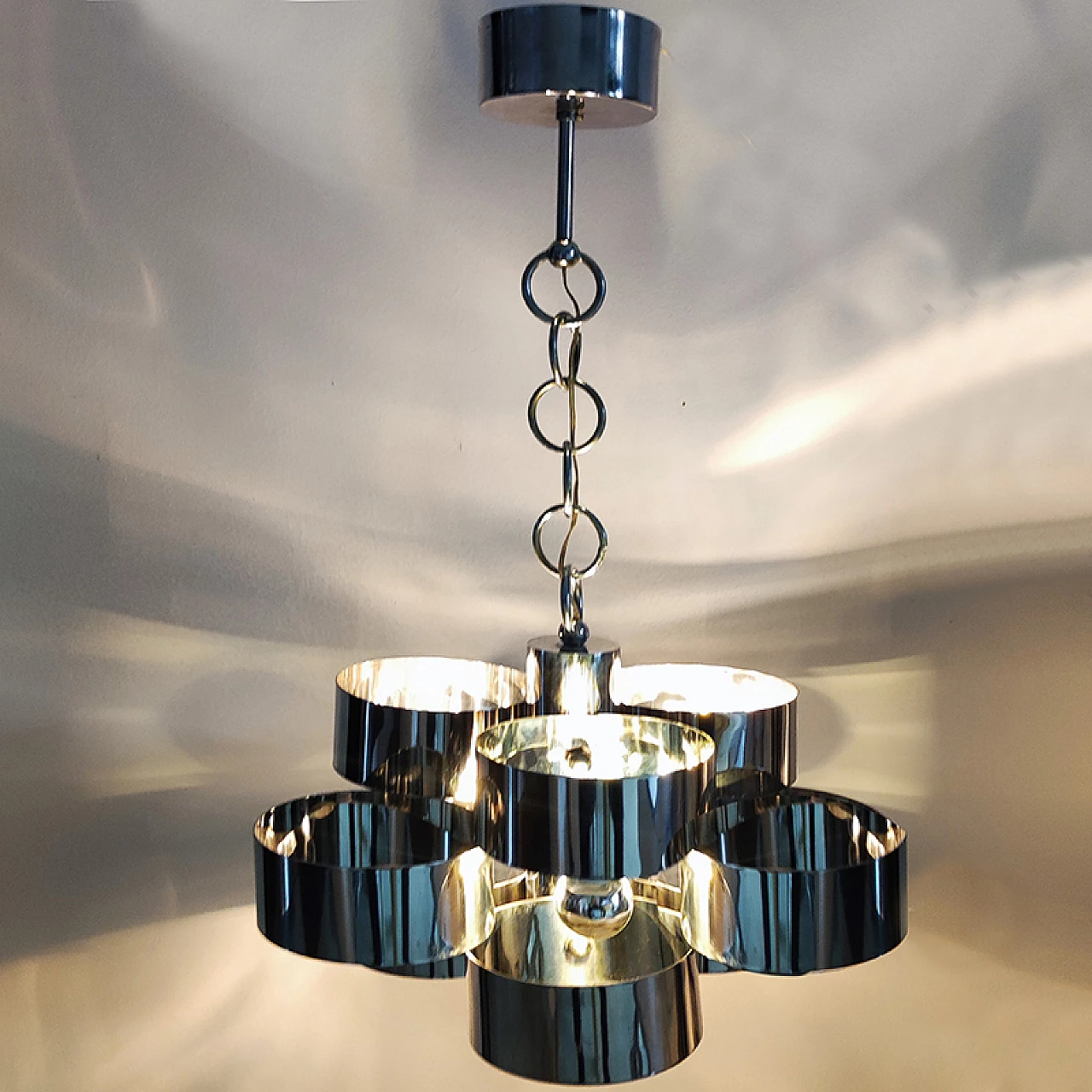 Space Age three-light chandelier by Max Sauze for Sciolari, 1960s 5