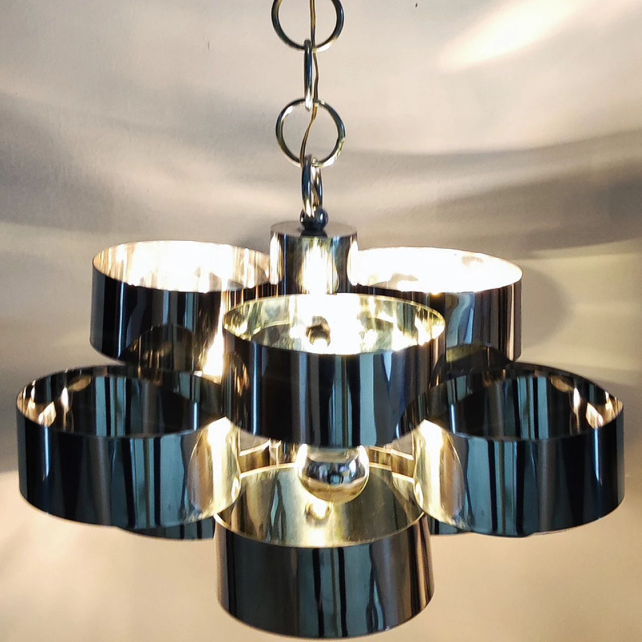 Space Age three-light chandelier by Max Sauze for Sciolari, 1960s 7