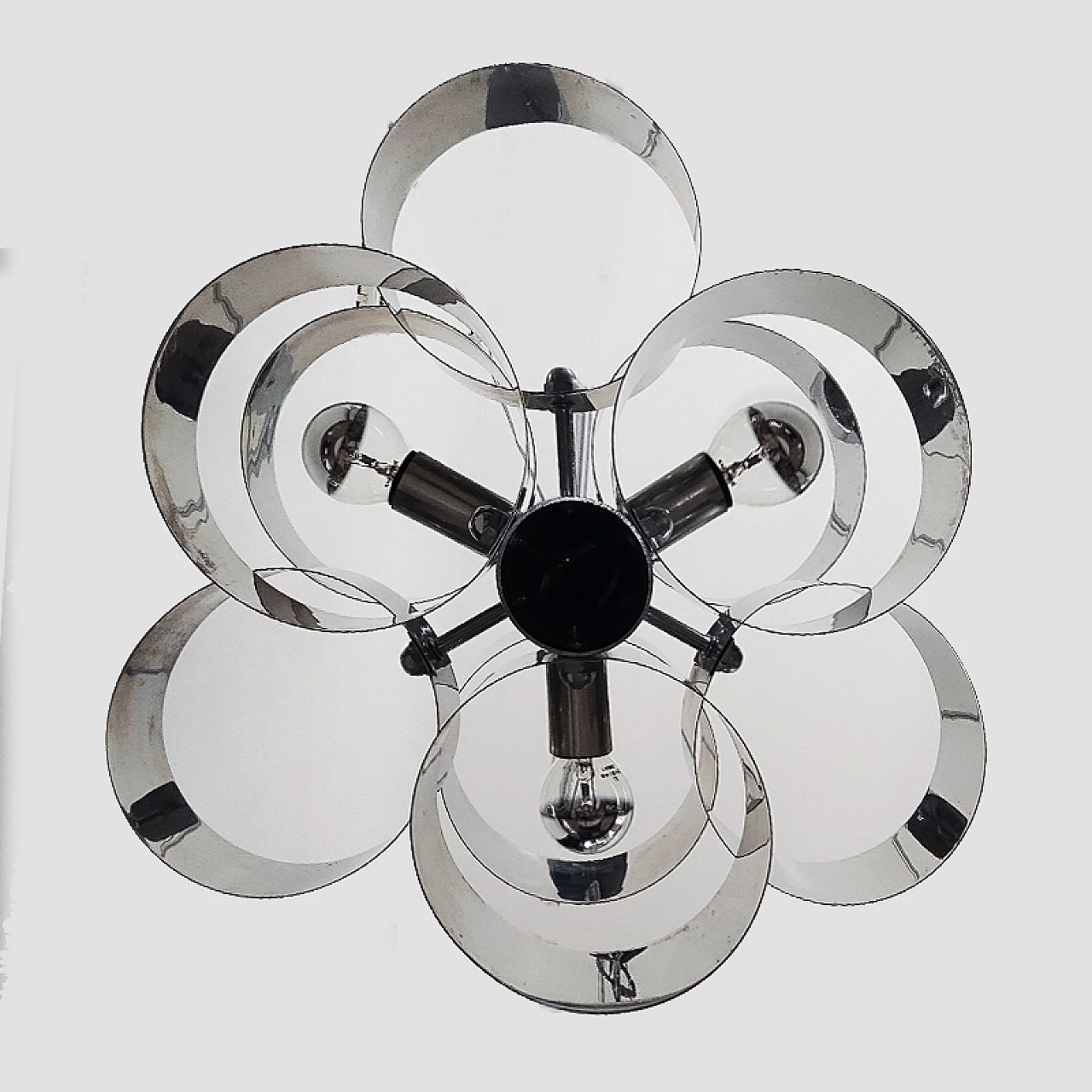 Space Age three-light chandelier by Max Sauze for Sciolari, 1960s 9