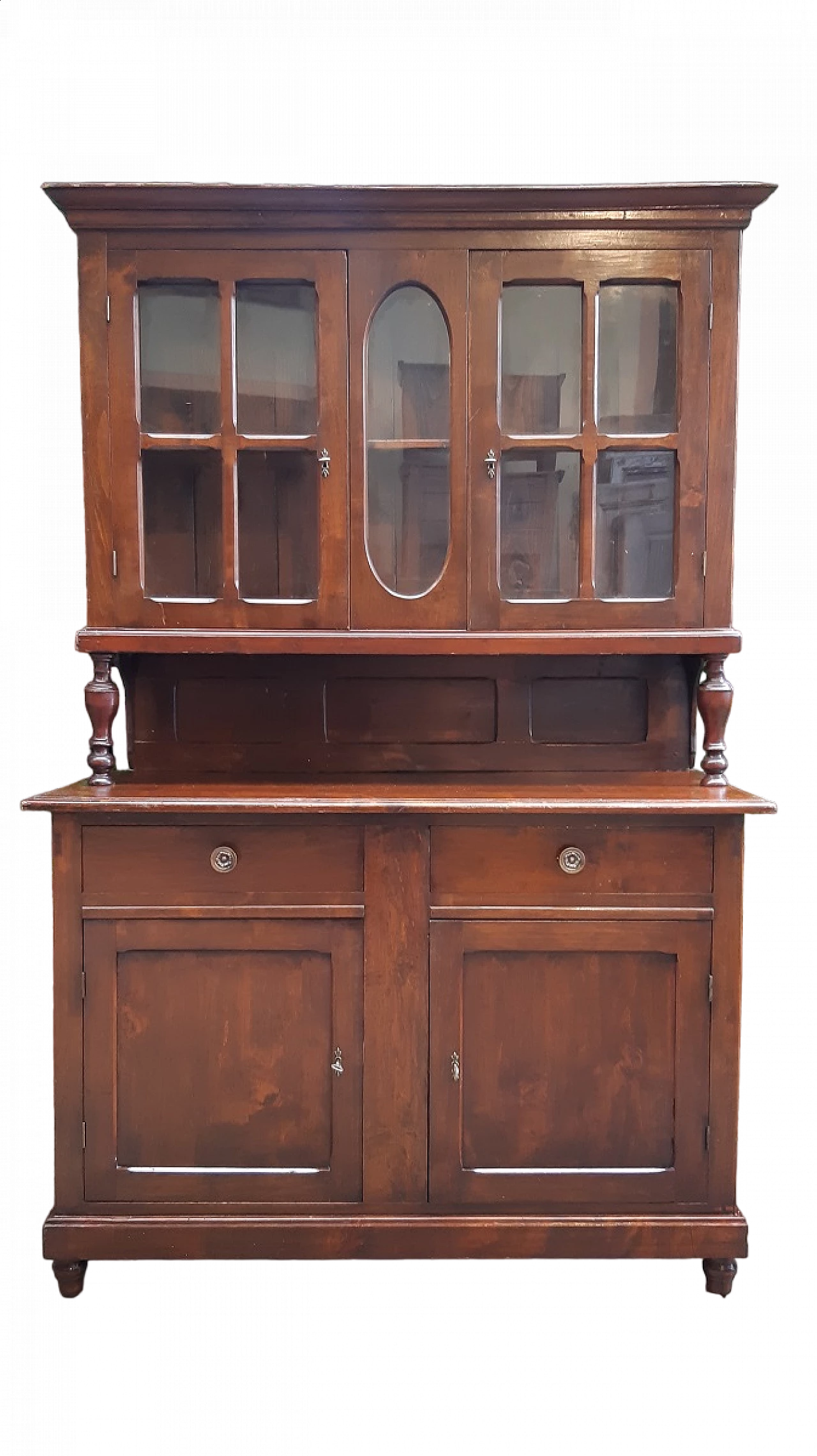 Two-body showcase in cherry wood, second half of the 19th century 7