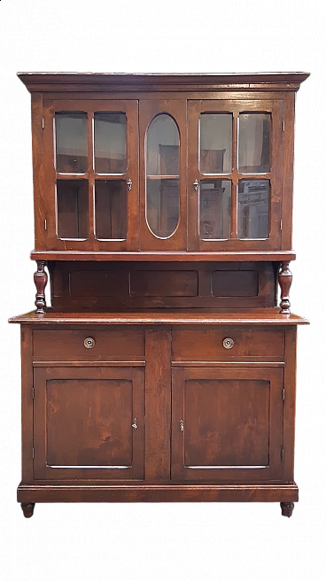 Two-body showcase in cherry wood, second half of the 19th century