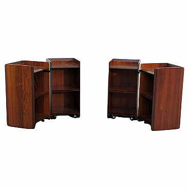 Pair of wooden Artona bedside tables by Afra and Tobia Scarpa for Maxalto, 1970s