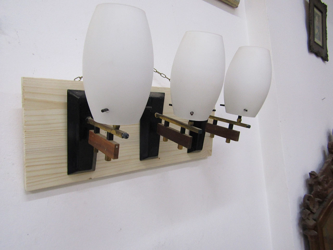 3 Opaline glass wall lamps by Stilnovo, 1960s 2