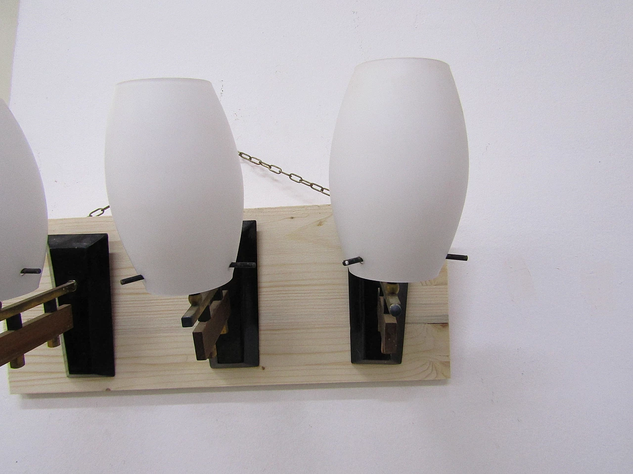 3 Opaline glass wall lamps by Stilnovo, 1960s 3