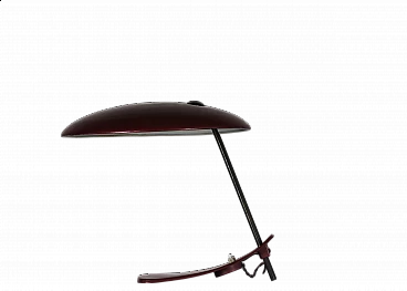 Red metal table lamp, 1950s