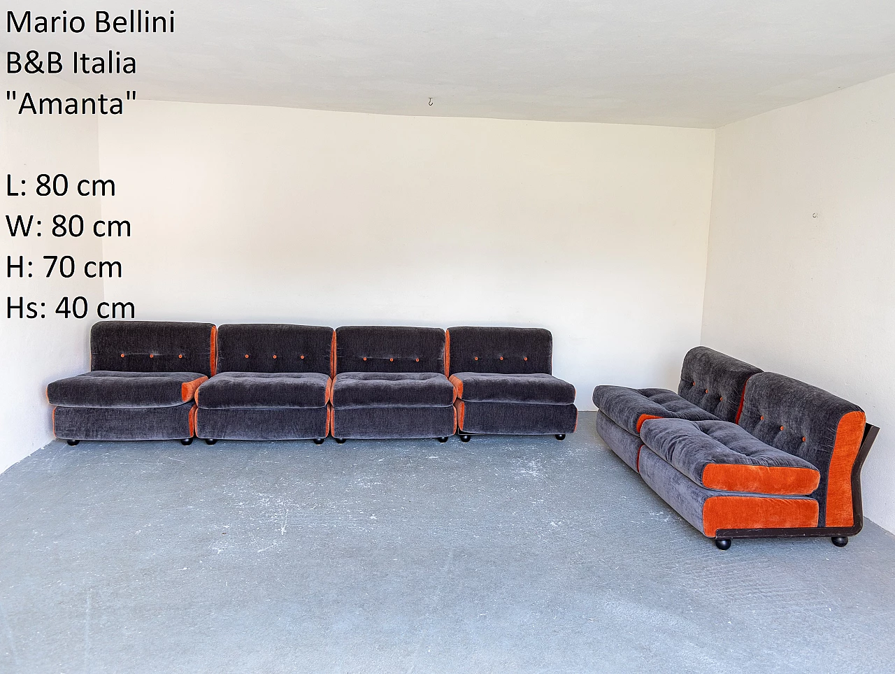 6 Poltrone Amanta di Mario Bellini per B&B Italia, anni '70 2