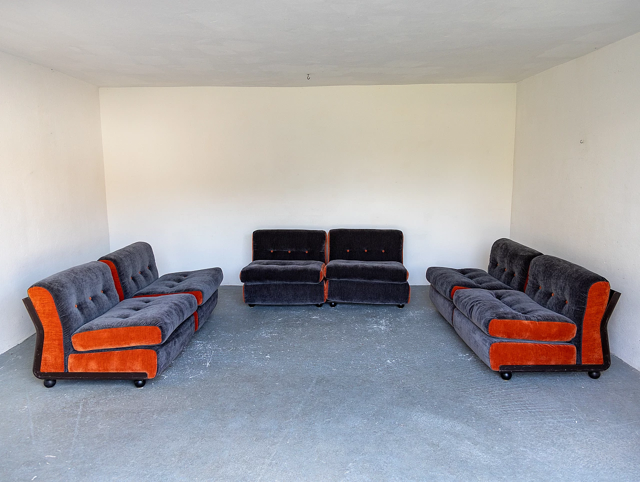 6 Poltrone Amanta di Mario Bellini per B&B Italia, anni '70 3